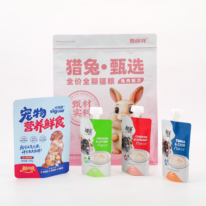 Customized Printing Wet Pet Food Cat Food Meat Packaging Self-supporting Nozzle Bag
