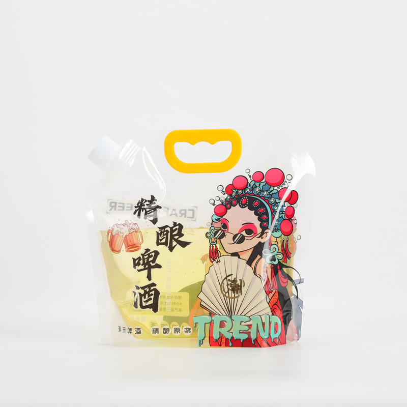 Custom PE Plastic Moisture Proof Stand up Spout Pouch Packaging Bags for Beer
