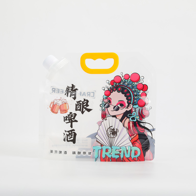 Custom PE Plastic Moisture Proof Stand up Spout Pouch Packaging Bags for Beer