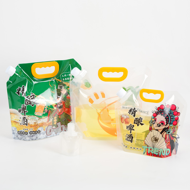 Custom PE Plastic Moisture Proof Stand up Spout Pouch Packaging Bags for Beer