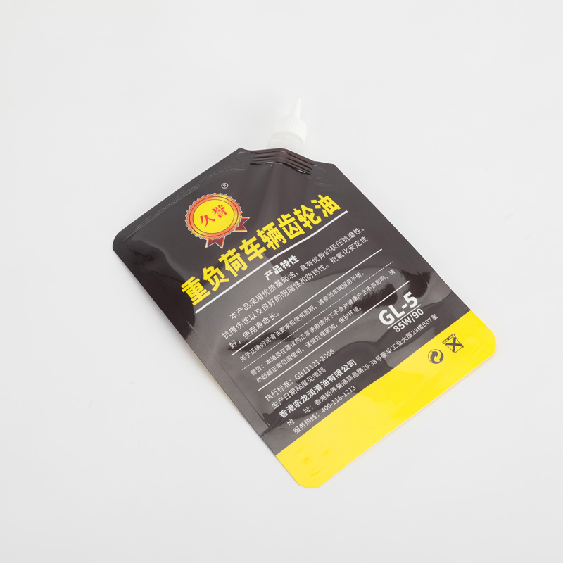 Industrial Chemicals Plastic Packaging Bag  Durable Automotive Oil Packaging Bag with Spout for Easy Dispensing