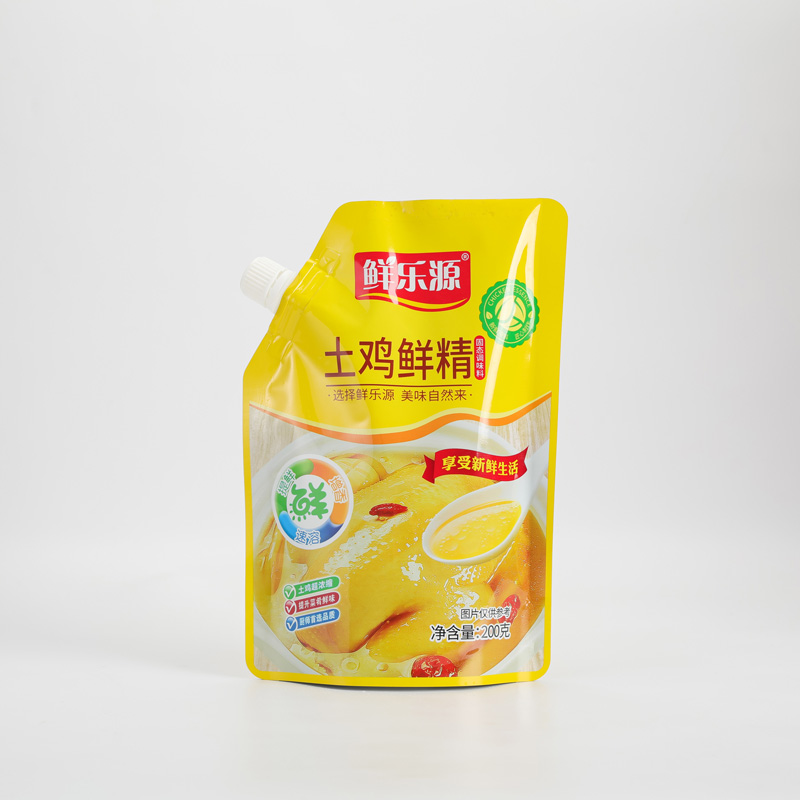 Custom Reusable Stand up Spout Pouch BBQ Sauce Packaging Ketchup Roasted Food Sauce Bag Seasoning Packaging