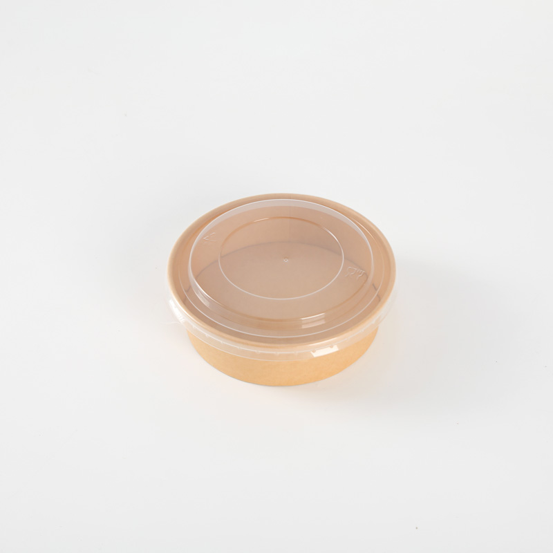 Eco-Friendly Disposable Large Kraft Paper Salad Bowl with Customized PP/Paper Lid for Camping