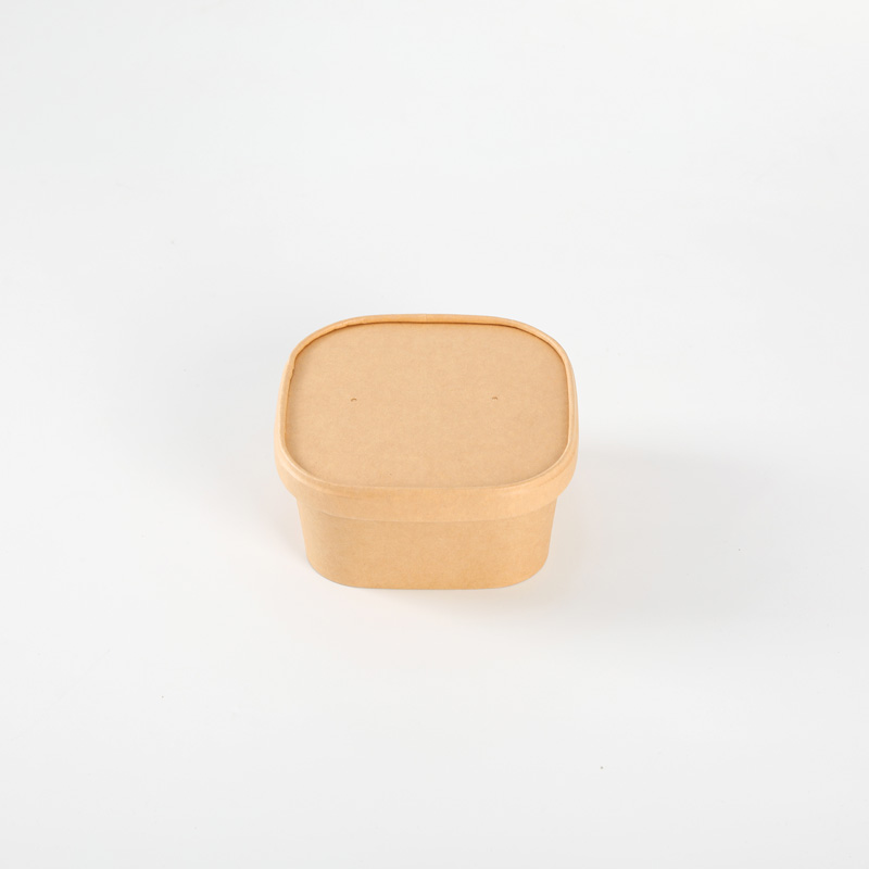 Square Paper Bowl Disposable Paper Take Away Lunch Bowl