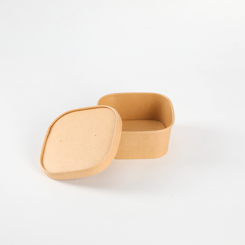 Square Paper Bowl Disposable Paper Take Away Lunch Bowl