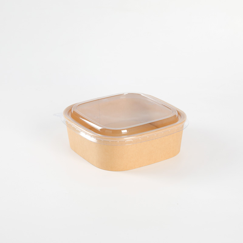 Square Paper Bowl Disposable Paper Take Away Lunch Bowl