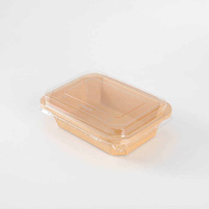 New Design Rectangular Octagon Takeaway Fruit Box Kraft Paper Octagonal Bowls With Lid