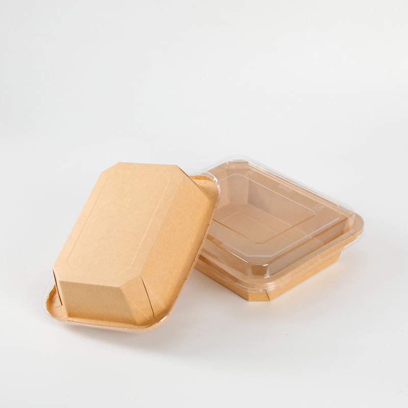 New Design Rectangular Octagon Takeaway Fruit Box Kraft Paper Octagonal Bowls With Lid