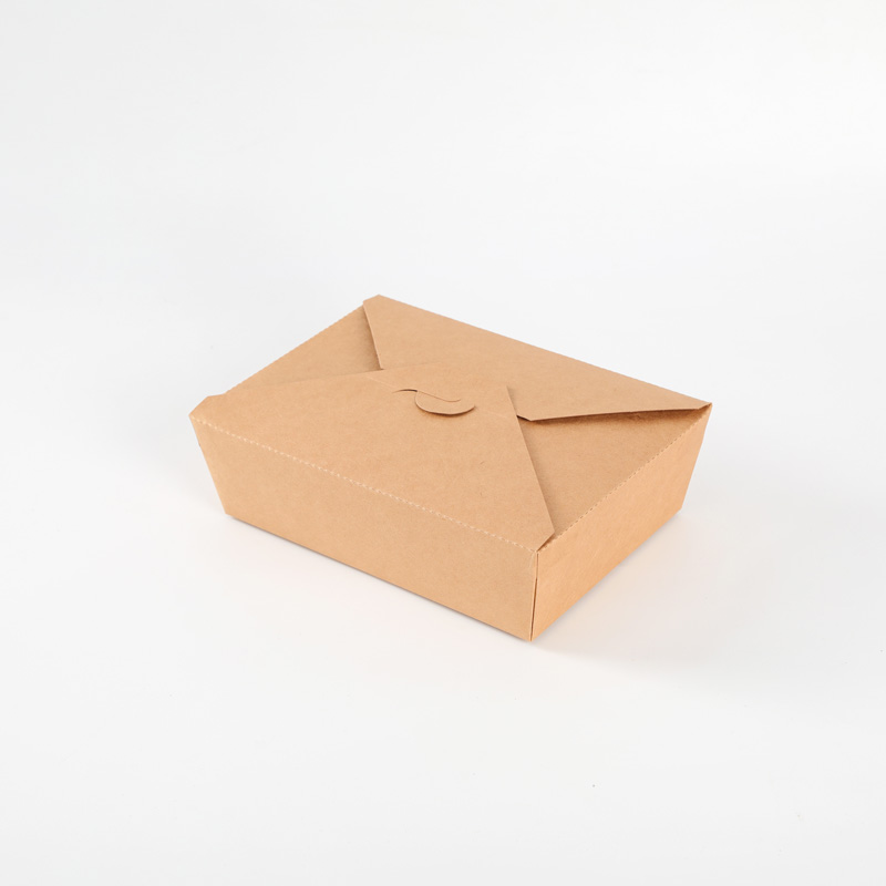 Restaurant Takeout Disposable Fried Chicken Packaging Kraft Paper Lunch Box Lock up delivery Food box
