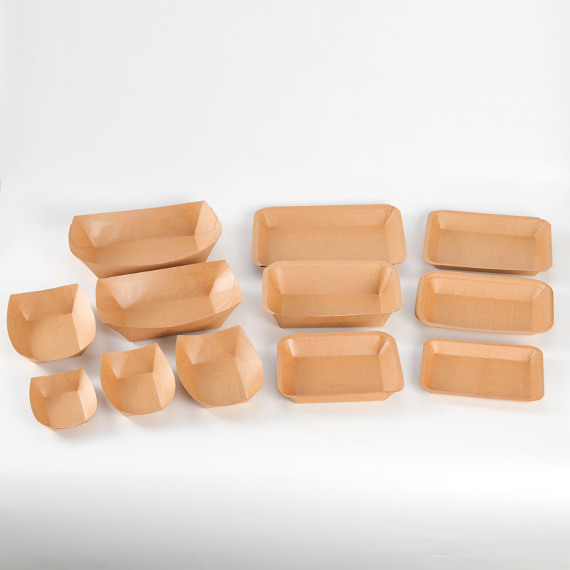 Kraft  Paper Boat Tray for Party for Serving French Fries Chicken Salad Sushi