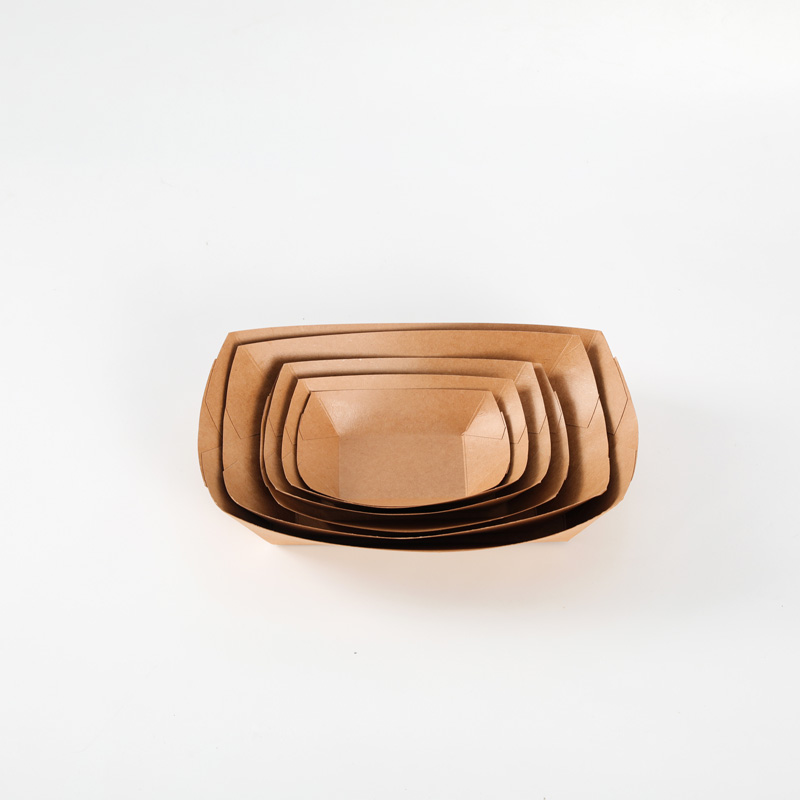 Kraft  Paper Boat Tray for Party for Serving French Fries Chicken Salad Sushi