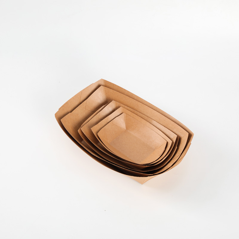 Kraft  Paper Boat Tray for Party for Serving French Fries Chicken Salad Sushi