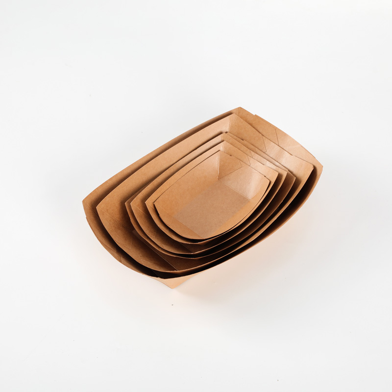 Kraft  Paper Boat Tray for Party for Serving French Fries Chicken Salad Sushi