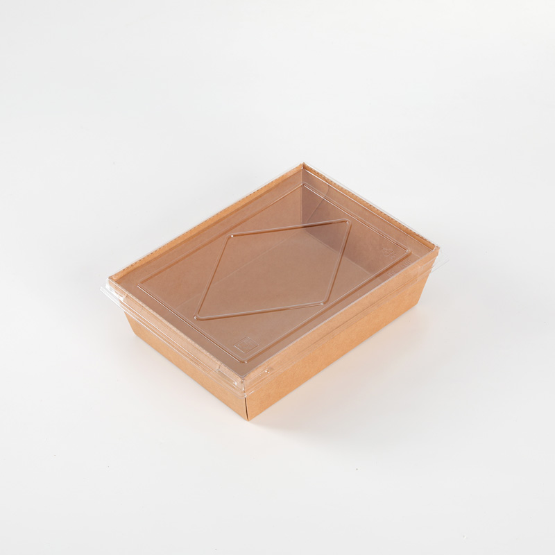 Kraft Lunch Food Boxes Microwave Safe Leak Grease Resistant for Restaurant and Catering Disposable Salad Paper Boxes