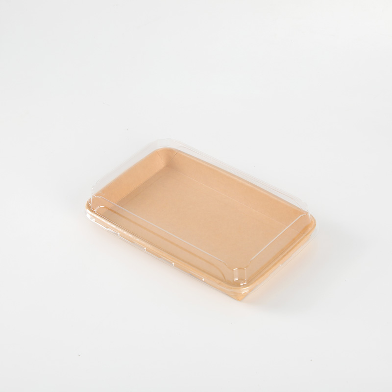 Disposable Kraft Paper Sushi Tray Waterproof Oil-Proof Packable Popular Style Picnic Sushi Box Supplier