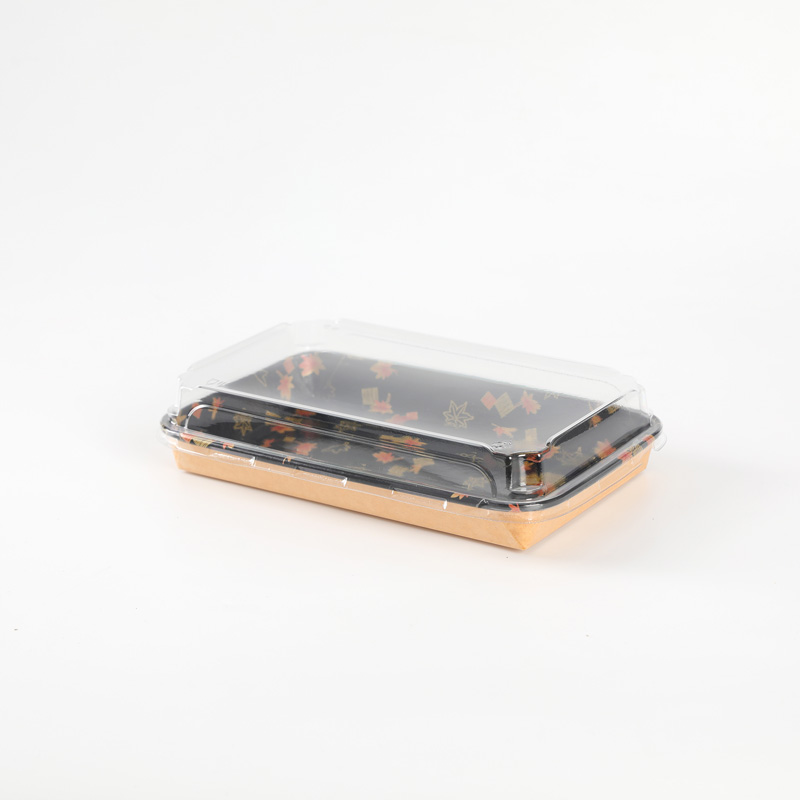 Disposable Kraft Paper Sushi Tray Waterproof Oil-Proof Packable Popular Style Picnic Sushi Box Supplier