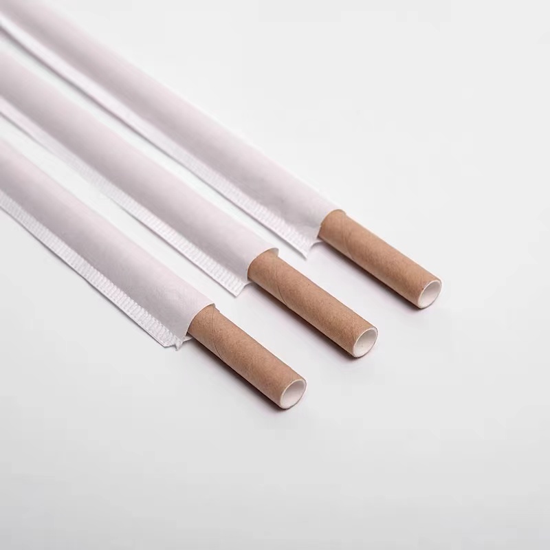 Compostable Degradable Custom Paper Straws Disposable Bubble Tea Juice Berverage Paper Straw