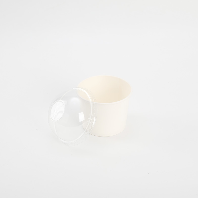 Disposable Ice Cream Cup Yogurt Bowl Lid Single Wall Biodegradable Waterproof Food Grade Craft Paper Material Recycled
