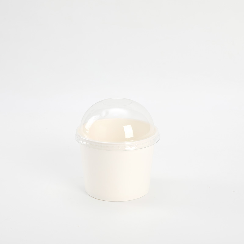Disposable Ice Cream Cup Yogurt Bowl Lid Single Wall Biodegradable Waterproof Food Grade Craft Paper Material Recycled