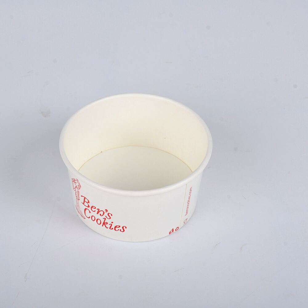 Disposable Ice Cream Cup Yogurt Bowl Lid Single Wall Biodegradable Waterproof Food Grade Craft Paper Material Recycled