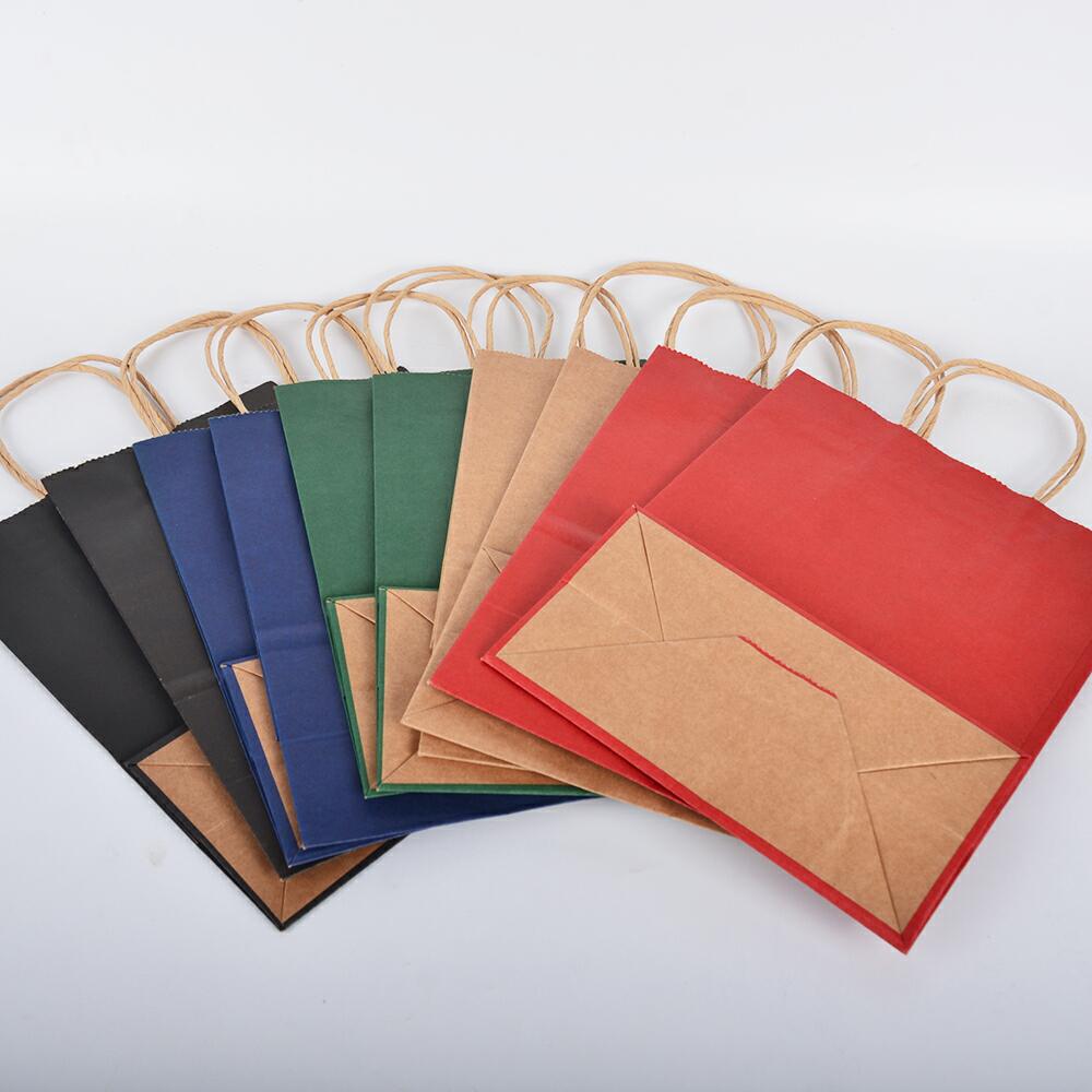High-End Brown Paper Bag Craft Paper Coated for Take Out Pizza Milk Sugar Cakes Pet Food Supermarket Use