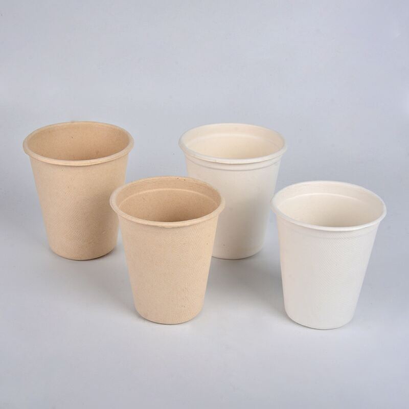 Biodegradable Packaging Customized Sugarcane Bagasse Cups Compostable Coffee Cups With Lid Compostable Takeaway Coffee Cups