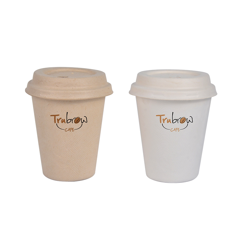 Biodegradable Packaging Customized Sugarcane Bagasse Cups Compostable Coffee Cups With Lid Compostable Takeaway Coffee Cups