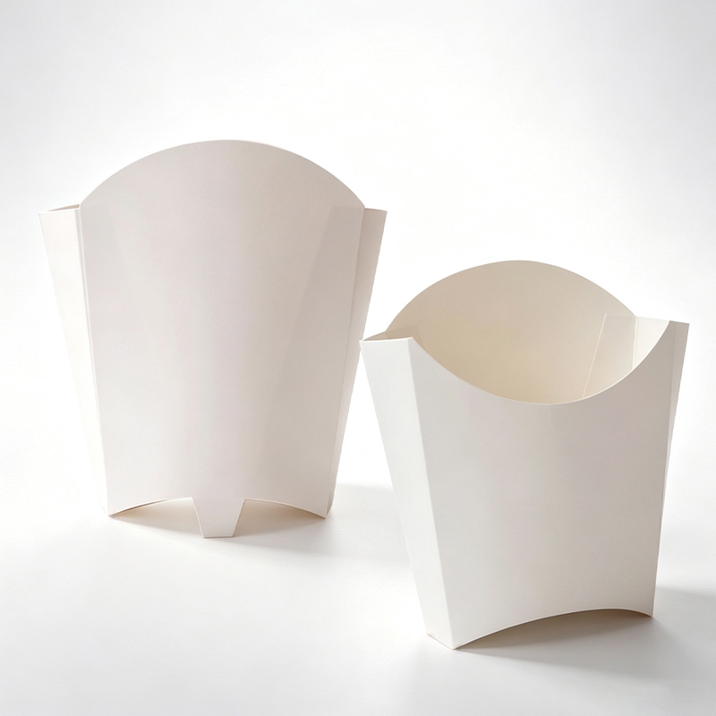 Disposable Snack Containers/French Fry Box Holders Cups, Set of 50 White Paper Snack Holders - Snack Containers