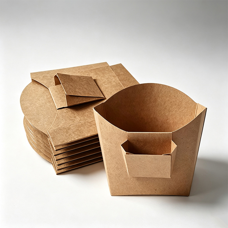 With sauce box French Fry Holder Disposable French Fries Box Container Small Popcorn Paper Cup for Fries, Onion Rings, Crackers