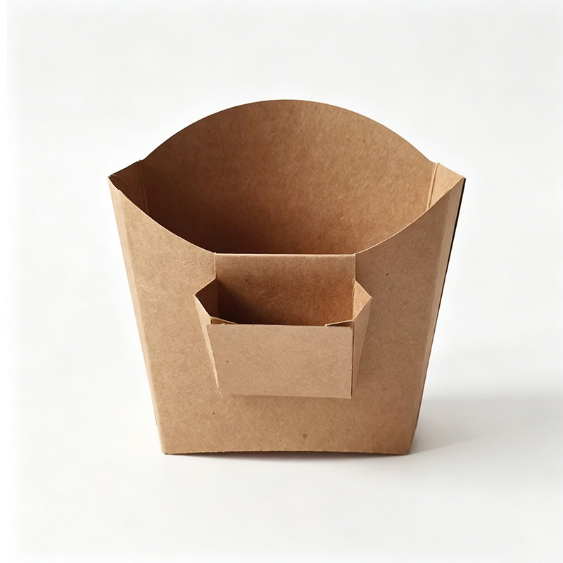 With sauce box French Fry Holder Disposable French Fries Box Container Small Popcorn Paper Cup for Fries, Onion Rings, Crackers