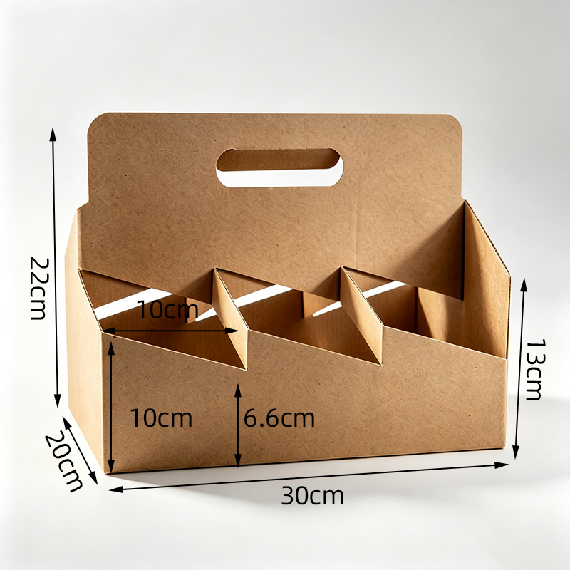 Disposable Paper Coffee Cup Holder Portable Drink Cup Carriers to go Cup Holder Food Delivery Accessories for Hot/Cold Drinks