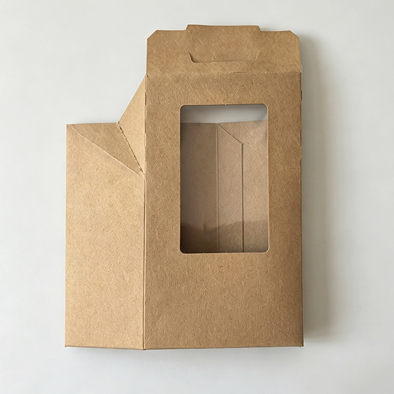 Fried Chicken Fries Paper Box Sandwich Packaging Window Baking Snack Box Food-Grade Safe Kraft Paper Rectangular Hook Bottom Box