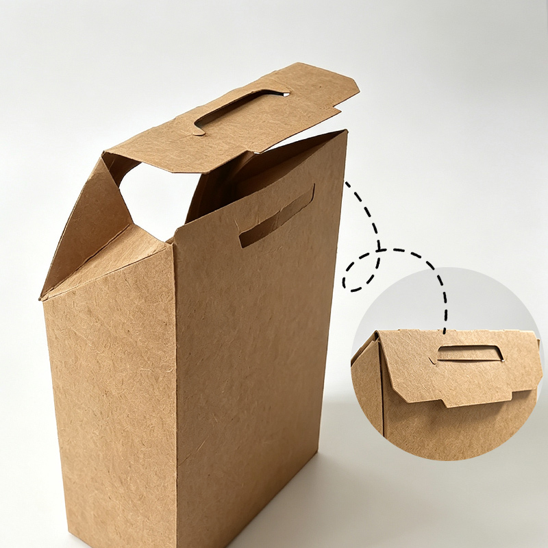 Fried Chicken Fries Paper Box Sandwich Packaging Window Baking Snack Box Food-Grade Safe Kraft Paper Rectangular Hook Bottom Box