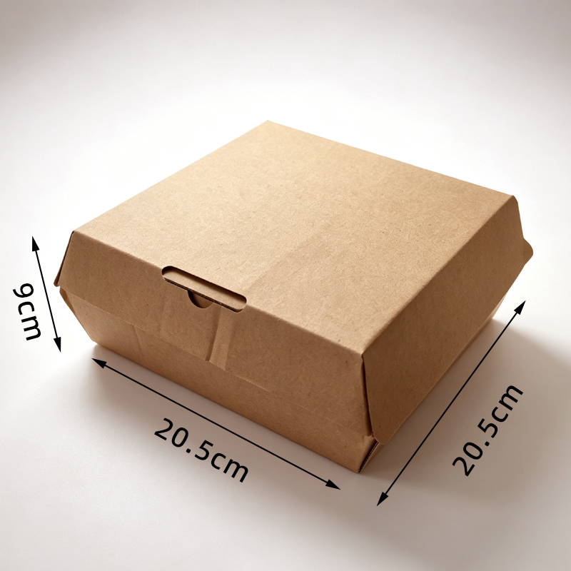 Corrugated Kraft Paper Burger Boxes Eco Friendly Custom Printed Food Grade Packaging for Fast Food Restaurant Takeaway